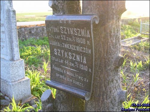 - Cmentarz stary katolicki. Antoni Szyksznia i Monika z Zwierzewiczów Szyksznia