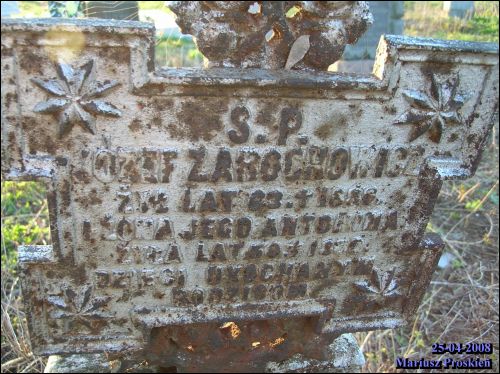  - Cmentarz stary katolicki. Józef Zarochowicz zm.1886 i Antonina zm. 1880(?)
