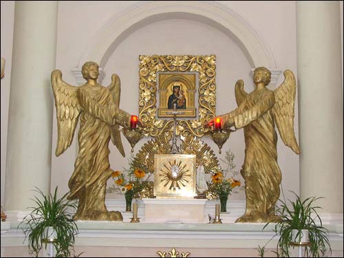  - Касцёл Святога Міхала Арханёла і кляштар цыстэрцыянак. Галоўны алтар. Ікона Маці Божай Юравіцкай