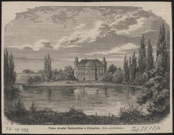  - Estate of Sołtan. Radziwiłł/Sołtan estate in Dziatłava. Drawing from XIX century
