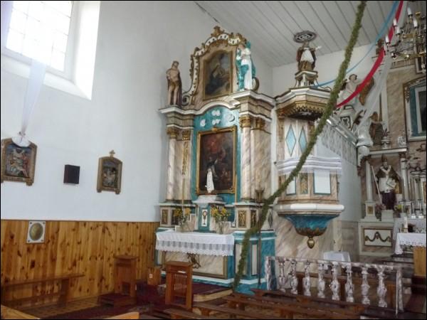 Interior, fragment Porazava. Catholic church of St. Michael the Archangel