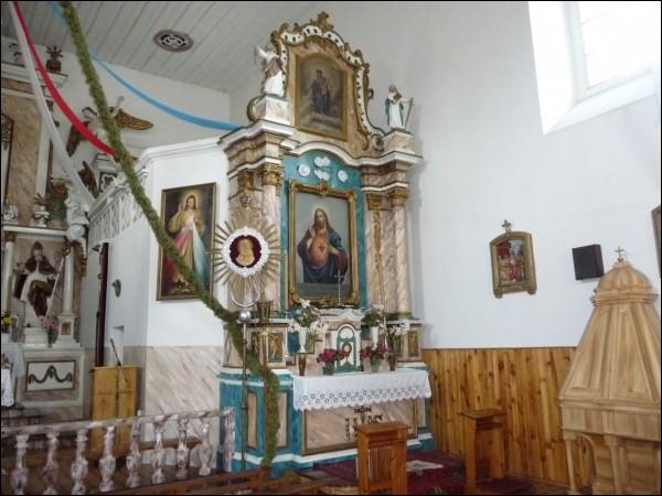 Interior, fragment Porazava. Catholic church of St. Michael the Archangel