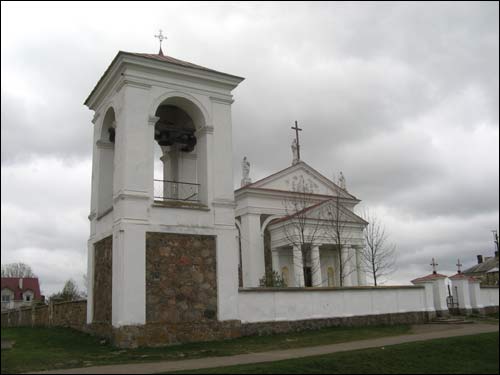  - Catholic church of the Assumption of the Blessed Virgin Mary. View at the belfry and church