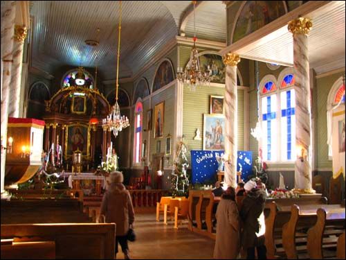 Interior Kanvieliški. Catholic church of the Sacred Heart of Jesus