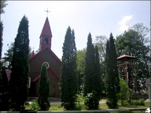 Minojty. Catholic church of the Sacred Heart of Jesus and St. Andrew Bobola