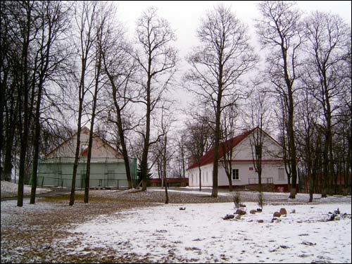  - Zespół dworsko-parkowy . Oficyny dworskie w czasie restauracji, 2008 r