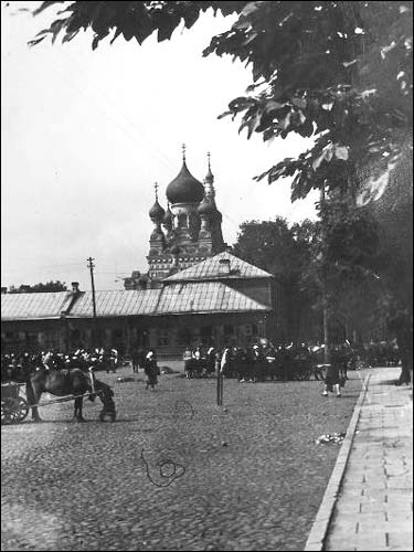  - Town photos from WWII period . Market-place in front of the St.Nicholas church. 1941-43