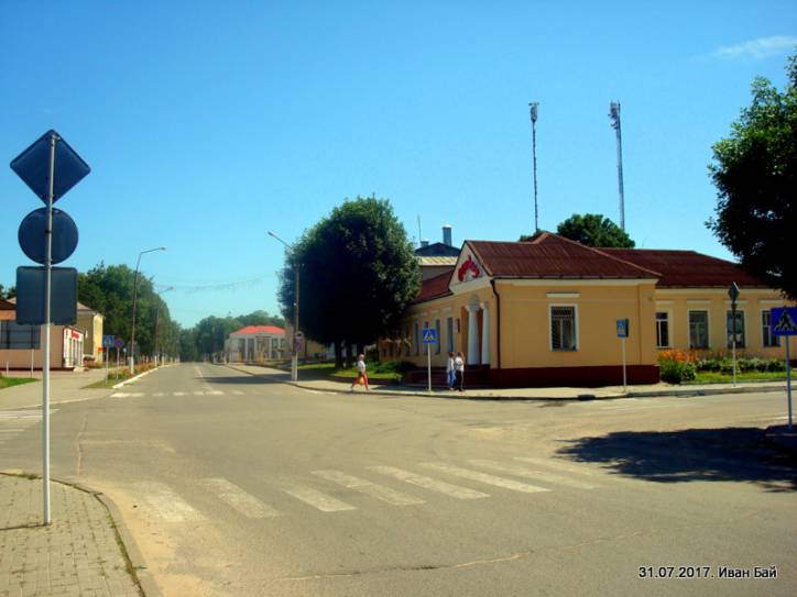 Biešankovičy. Town streets 