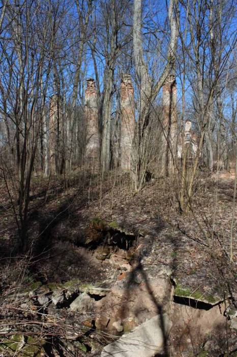  - Сядзібна-паркавы ансамбль Дамейкаў. Провалы в подвальные помещения