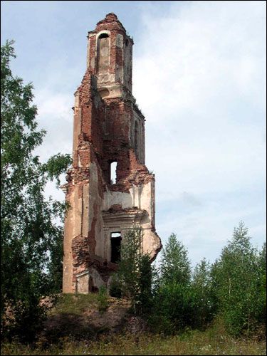Hubina (Kamień-Hubin). Catholic church (ruins)