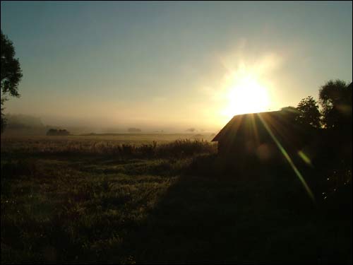  - Landscapes . Early morning in Dzisna town