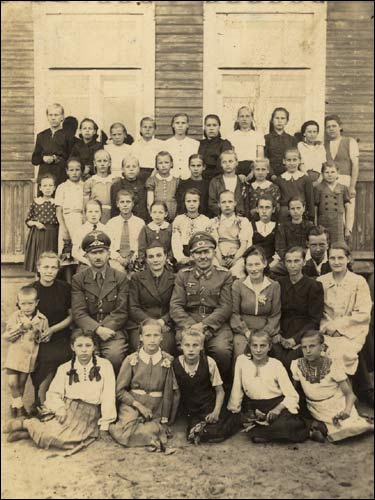  - Old photos of the township . People from town with the german head of Bycien during the WWII. Photo 1941-43