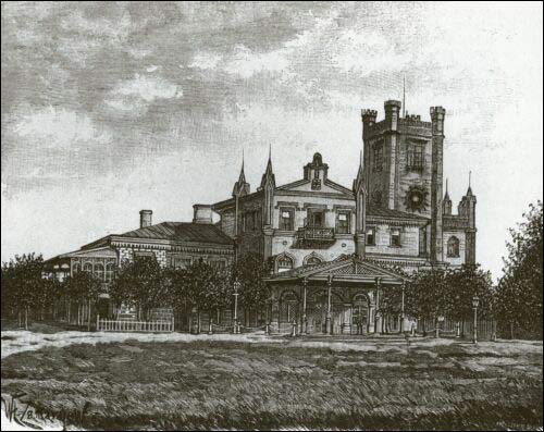  - Estate of Tyszkiewicz. Drawinf of the palace, 1887 (VAA. F.5, b.6135, l.44.)