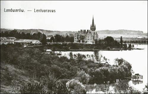  - Estate of Tyszkiewicz. View at the lake and palace. Postcard from 19130th