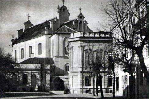 Wilno |  Kościół Św. Jerzego i klasztor Karmelitów. Kościół na fotografii Jana Bułhaka