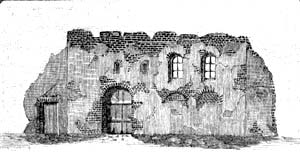  - Orthodox church of St. Paraskieva. Ruins of the church. Drawing 1830th