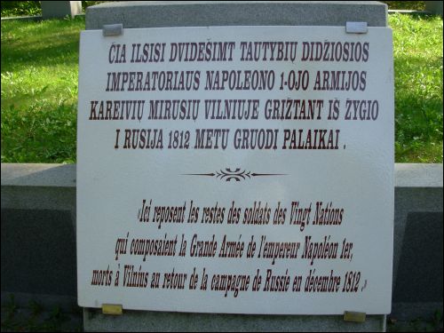 Wilno |  Cmentarz na Antokolu. Kwatera grobowa żołnierzy Wielkiej Armii napoleońskiej