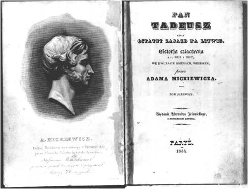  - . First edition of Pan Tadeusz, Paris, 1834 (cyf-kr. edu.pl)