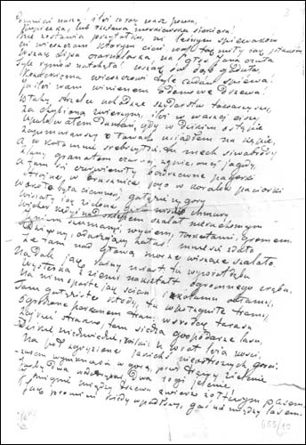  - . Manuscript of the fragmemt of 'Pan Tadeusz'