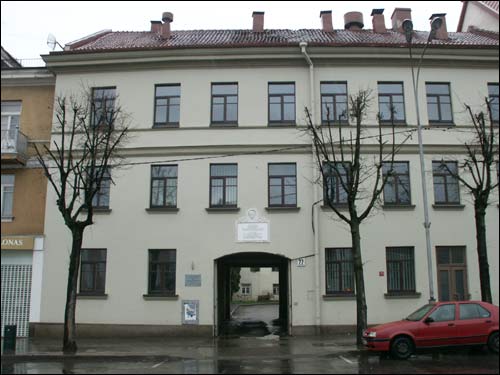  - . Didzioji (Large) street, 22 in Vilnius. From this house Adam Mickiewicz was deported by Tsar authority into Russia. He left Vilnius forever