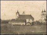 Касьцёл бэрнардынак на панараме Горадні кан. ХІХ ст. Фрагмент Гродна. Кляштар бэрнардынак
