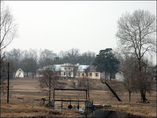  - Zespół pałacowo-parkowy Potockich. Widok kompleksu pałacowego ze skraju miasta