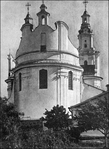  - Catholic church of St. Peter and St. Paul. Fragment. Photo by Jan Bułhak (1930th)