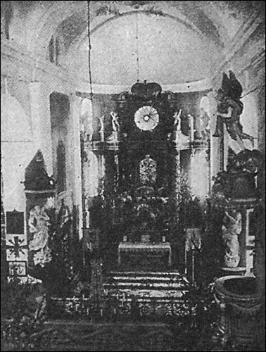  - Касцёл Святога Міхала Арханёла. Інтэр'ер, фрагмент (здымак пач. ХХ ст.)