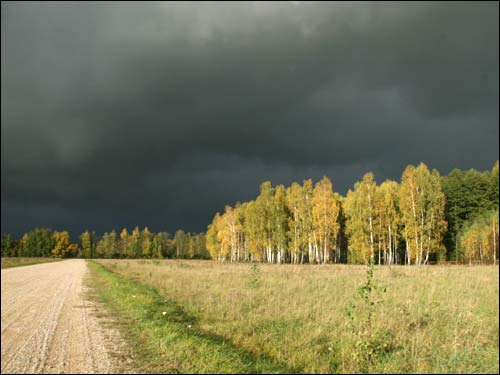Krajobrazy  . Okolica wsi w burzową pogodę  - Krajobrazy . Okolica wsi w burzową pogodę