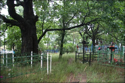  - Царква Святога Георгія. Вясковыя могілкі, на якіх стаіць царква (07.2007)
