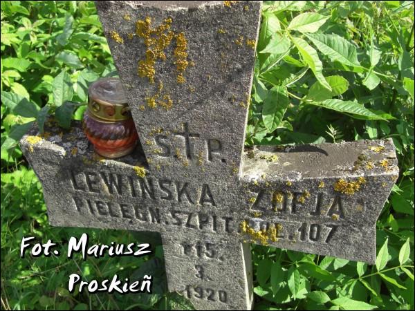 Lewińska Zofja - pielęg. szp.pol.107.J. zm.ch. 15.III.1920 szp.pol.107J. Łużki. Kwatera żołnierzy polskich poległych w 1920r.