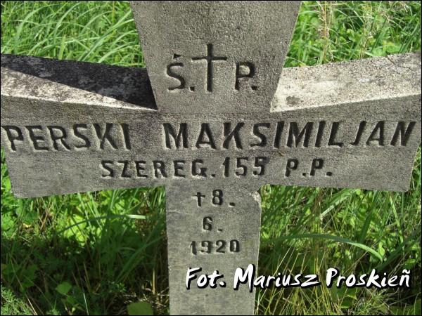Perski Maksymiljan - szer. 155.p.p. pl. 8.VI.1920 Kozaczki. Łużki. Kwatera żołnierzy polskich poległych w 1920r.