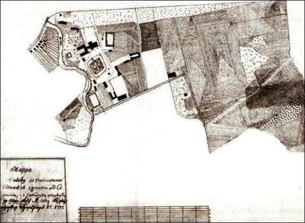  - Catholic church of Blessed Virgin Mary and the Monastery of Franciscan. Monastery, situational plan, 1797