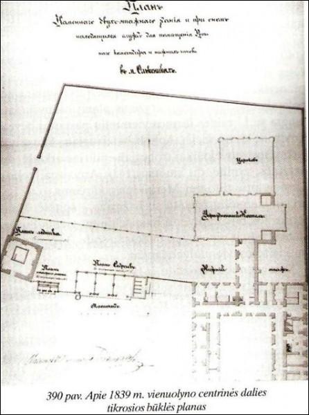  - Kościół NMP i klasztor OFM. Plan, 1839r.